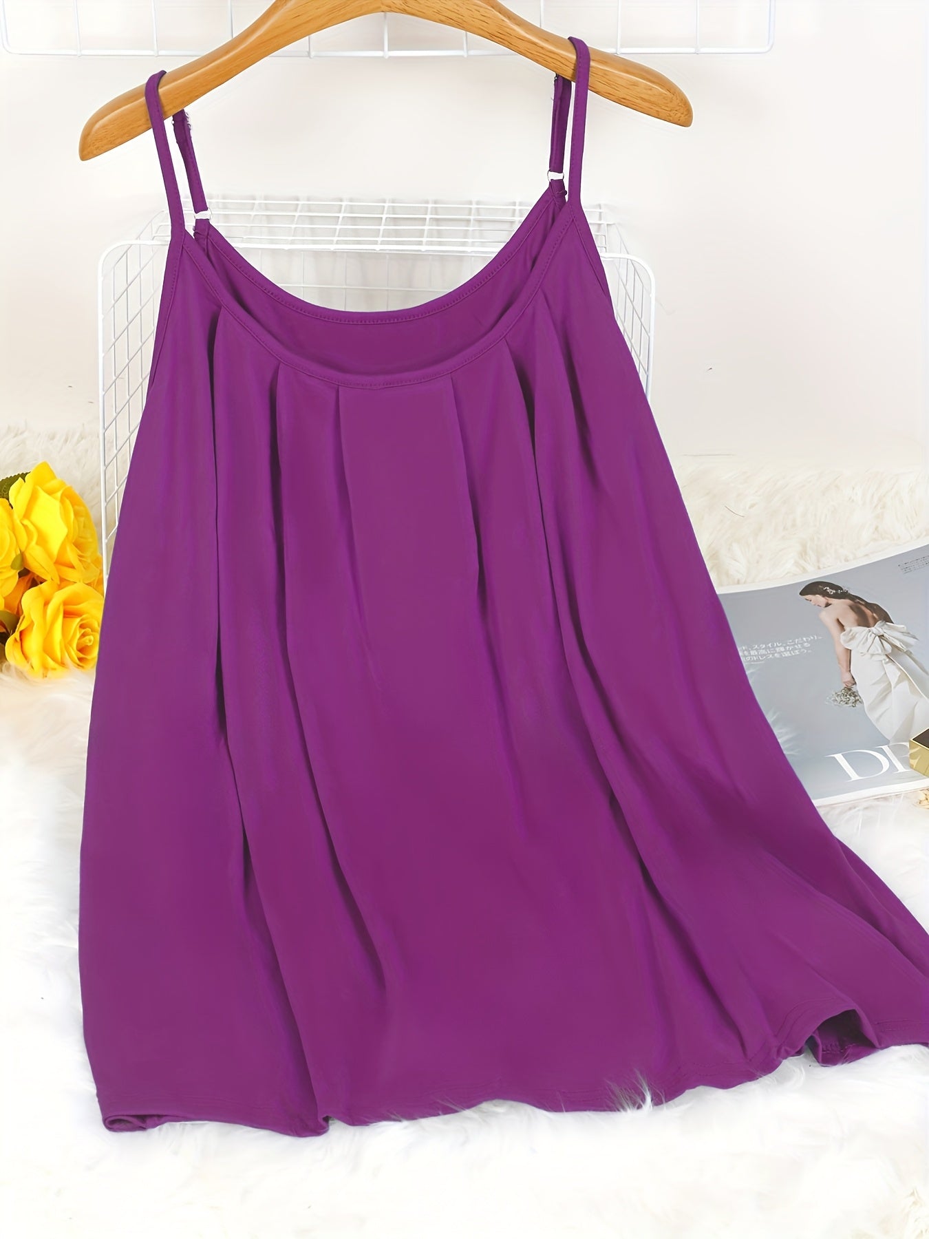 Женская майка без рукавов большого размера с узким кроем, однотонная, из полиэстера