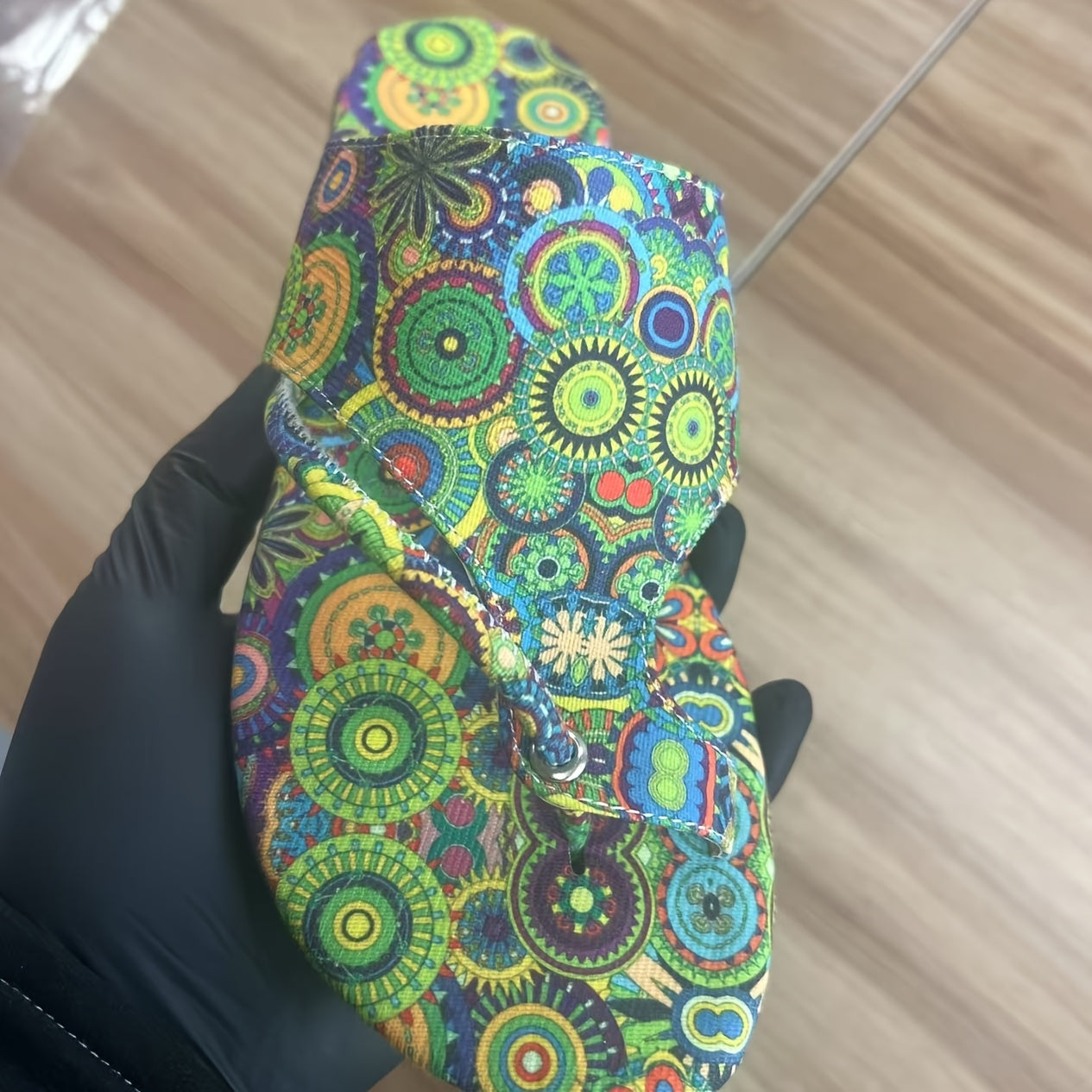 Women's Bohemian Floral Slide Sandals Open-Toe Flat with Adjustable Straps