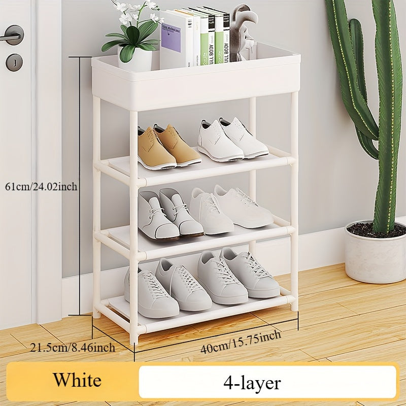 Floor Standing Shoe Rack Organizer Sturdy Plastic Space Saving Entryway Closet