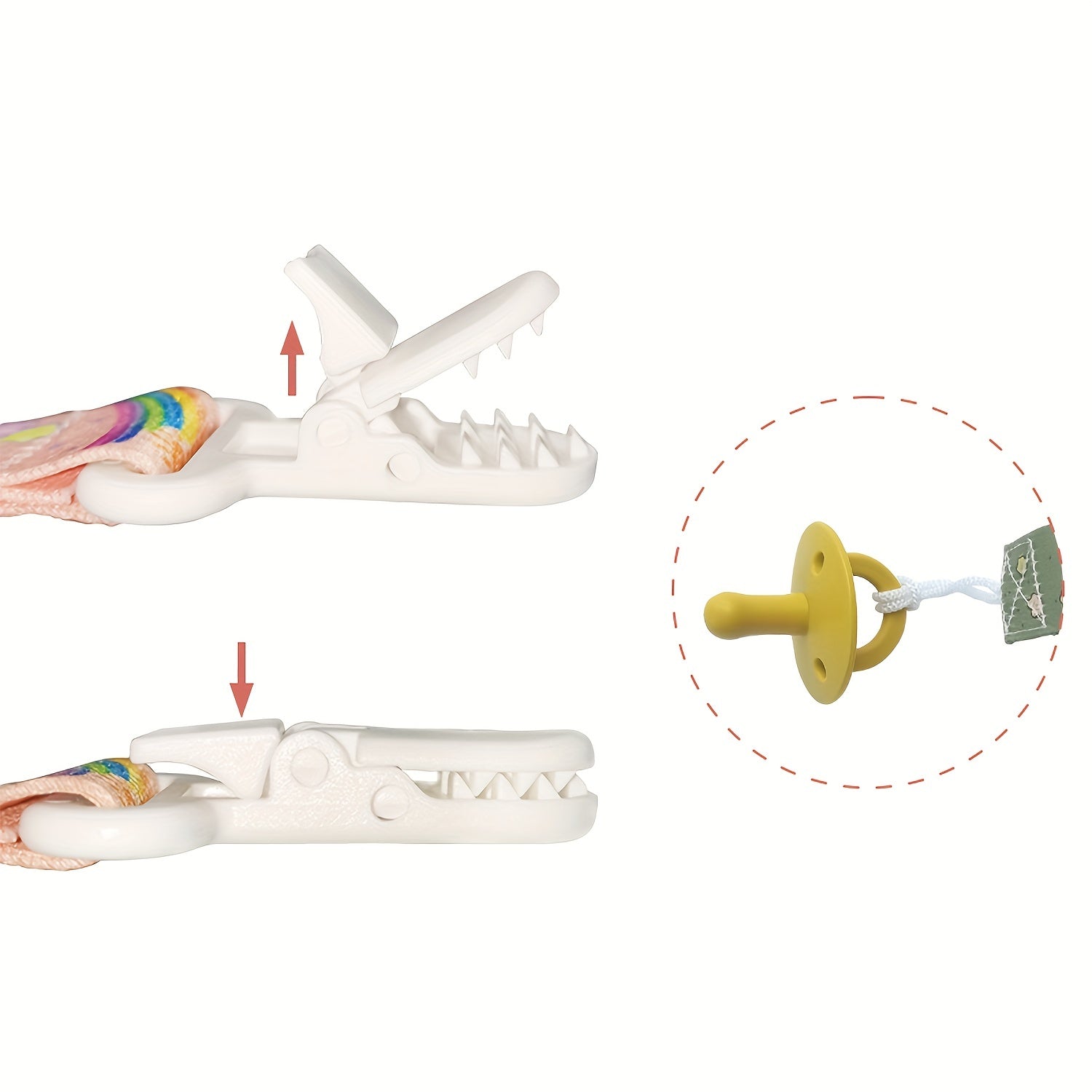 COZYPANDA Зажимы для пустышек - Набор из 3 штук, универсальный размер, прочные и долговечные, различные дизайны, надежно удерживают пустышки, идеальный подарок на детский душ.