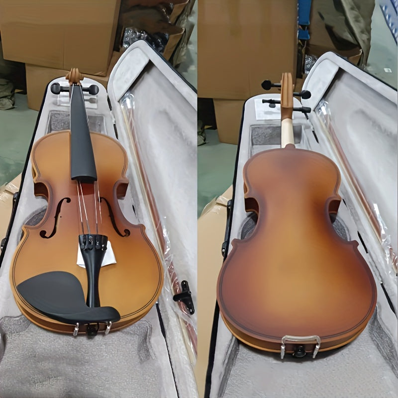Full Size Violin for Beginners and Professionals Durable Wood Rich Tone Includes Case Rosin Extra Bow Hair