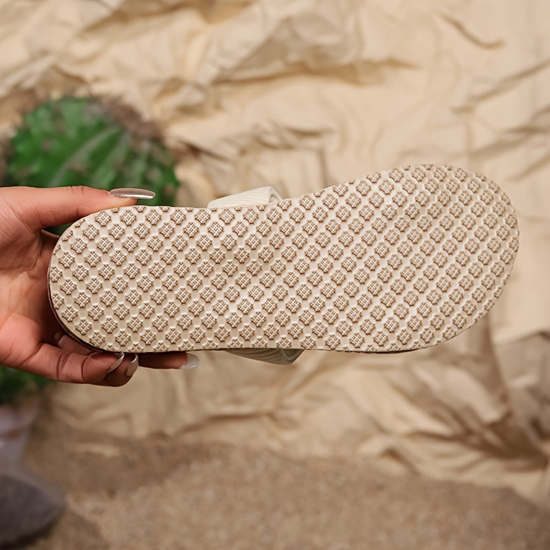 Women's Lightweight Fabric Slide Sandals for Summer Beach Vacation
