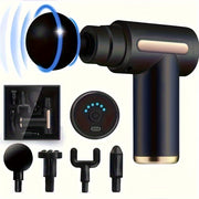 Electric Massage Gun with 4 Replaceable Heads Portable Handheld Muscle Massager Ultra-Silent Brushless Motor