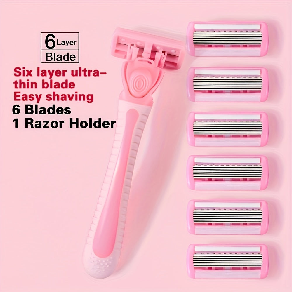 Kit de depilación de bikini para mujer con cuchillas de acero inoxidable, hipoalergénico, lavable