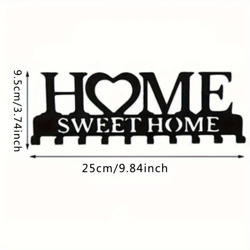 Vintage Metal Wall Hook for Keys and Home Decor Black Iron 10.23x3.55 Inches