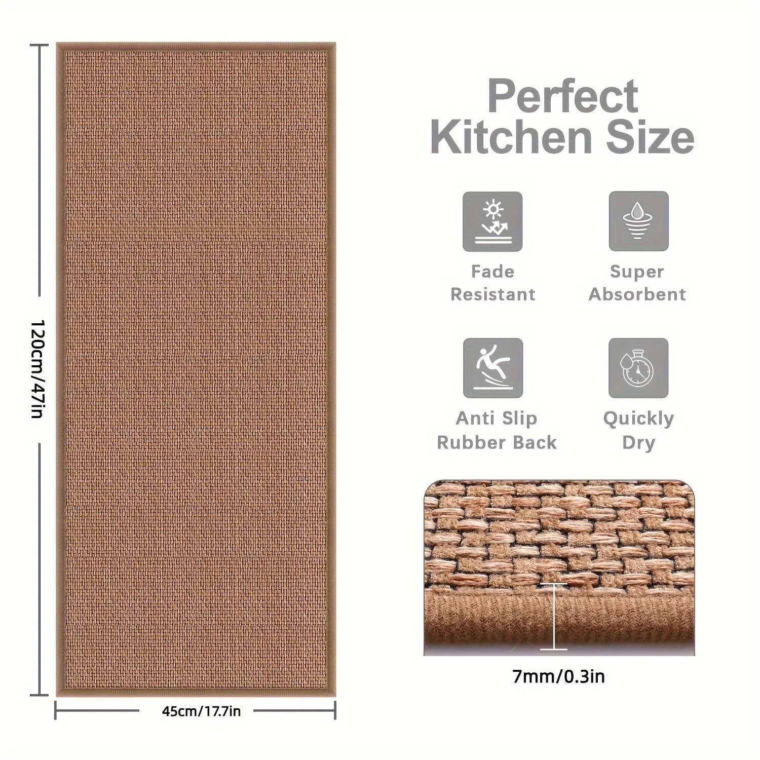 Textured Farmhouse Rug with Anti-Shedding Fade-Resistant Durable Material for High-Traffic Areas