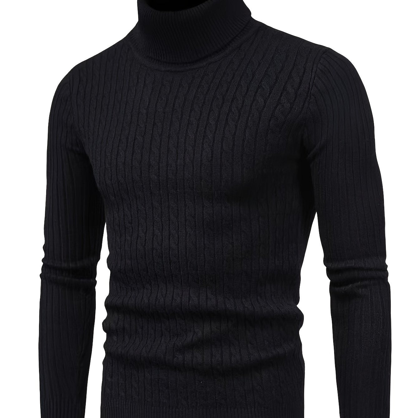 Men's Thermal Top Long Sleeve Solid Color Fall Winter Knit Rayon Sweater