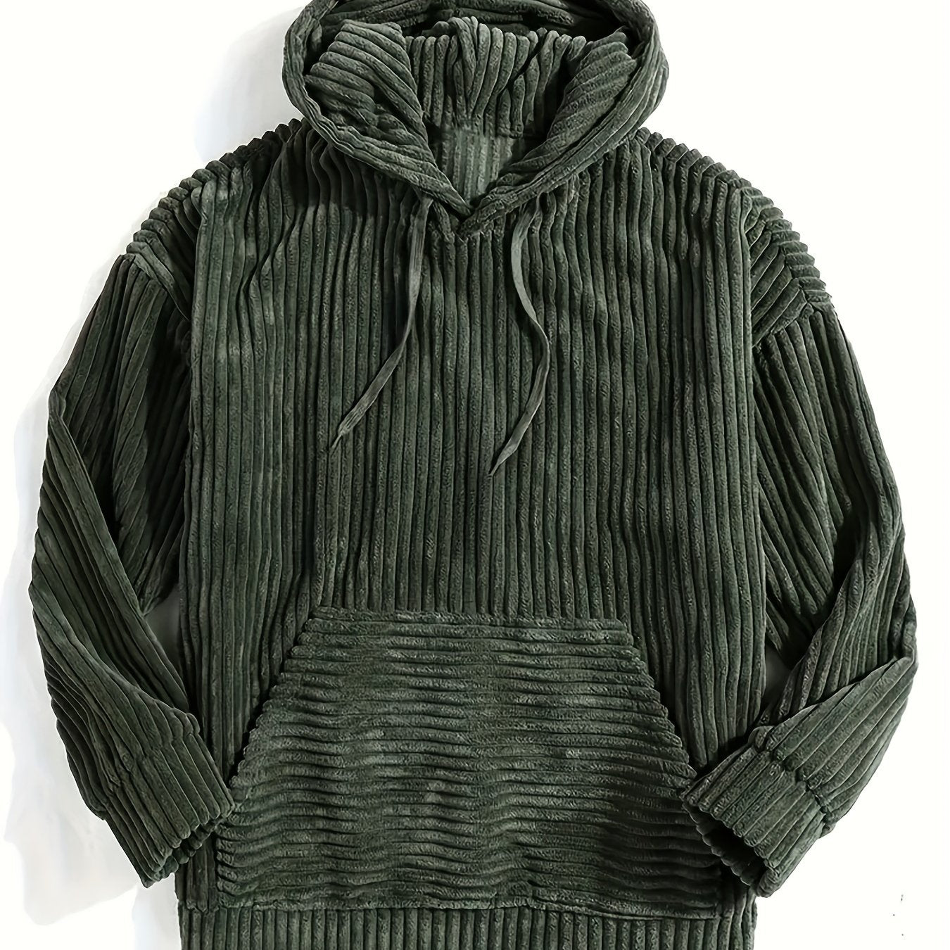 Plus Size Men's Oversized Solid Textured Hoodie for Autumn Winter