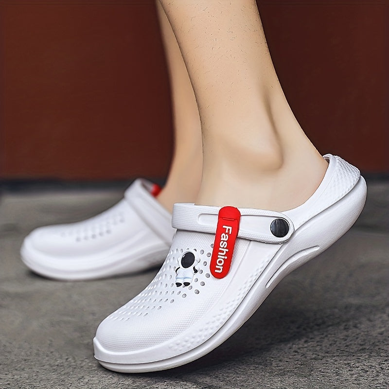 Women’s Hollow Out Flat Clogs, Adjustable Strap Non Slip Beach Sandals