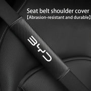 2 Pcs Car Seat Belt Shoulder Pads PU Leather Carbon Fiber Style Cushion for Comfort