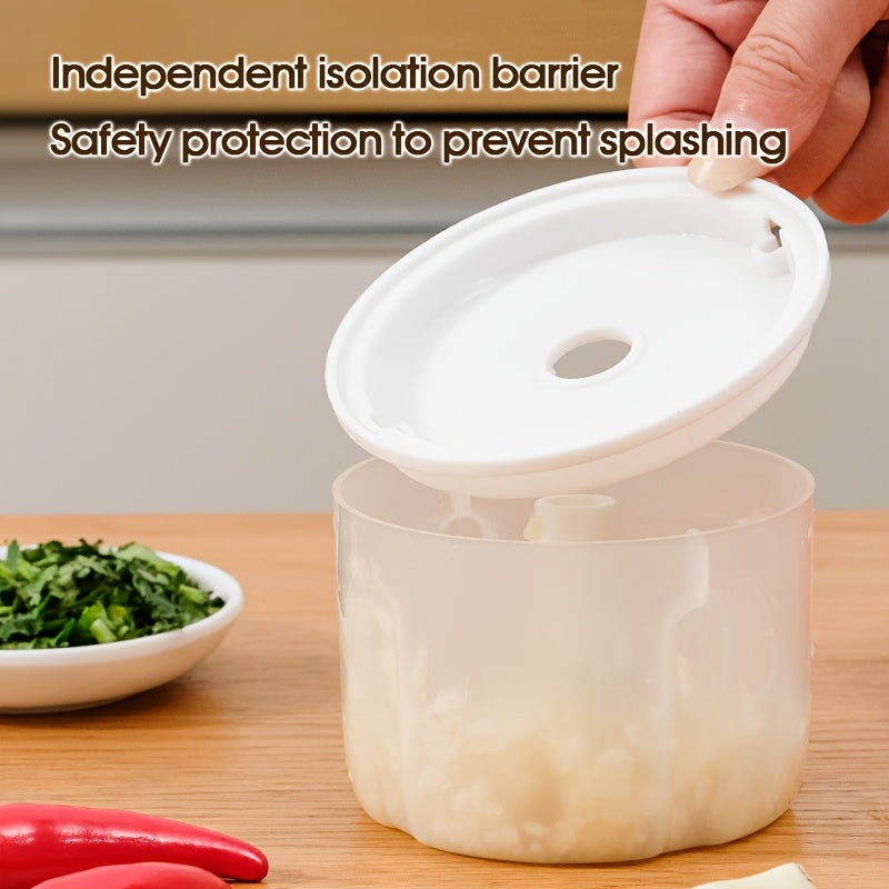 Stainless steel 3-tiltli pichoq bilan mini elektr sarimsoq bosish va maydalash. Tuzilishi, maydalash va kubiklash uchun USB bilan quvvatlanadigan oshxona mikseri. Type-C zaryadlash, o'tlar uchun ko'p maqsadli.