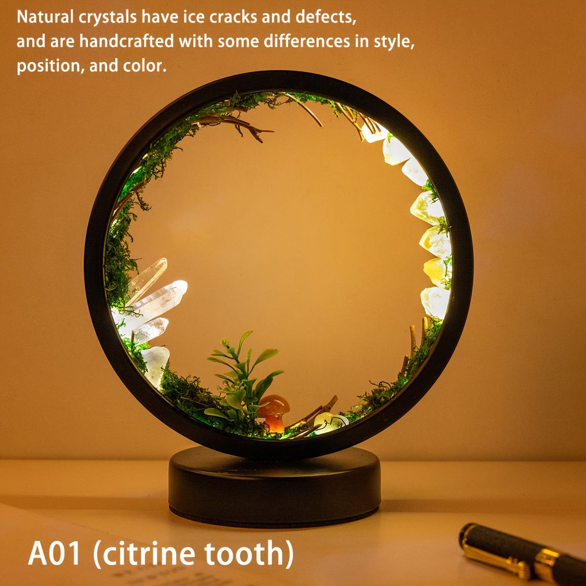 Rechargeable Quartz Forest Nightlight for Bedside Desk Decor