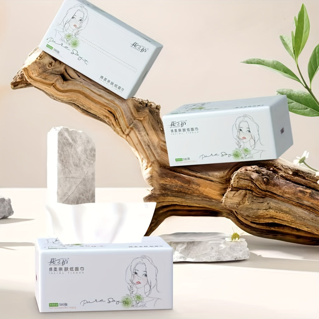 580 dona yumshoq 5-qavatli qog'oz sochiq, bambuk, neytral yoritilmagan, uy, restoran, sayohat uchun