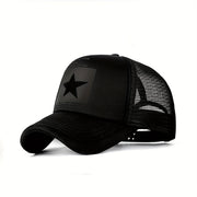 Mesh Baseball Cap with Thin Pentagram Pattern for Summer Wear
