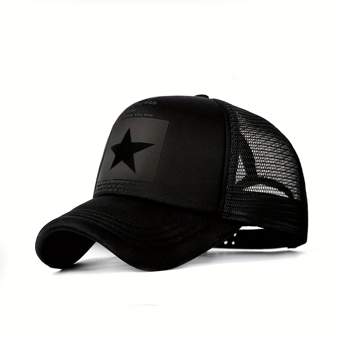 Mesh Baseball Cap with Thin Pentagram Pattern for Summer Wear