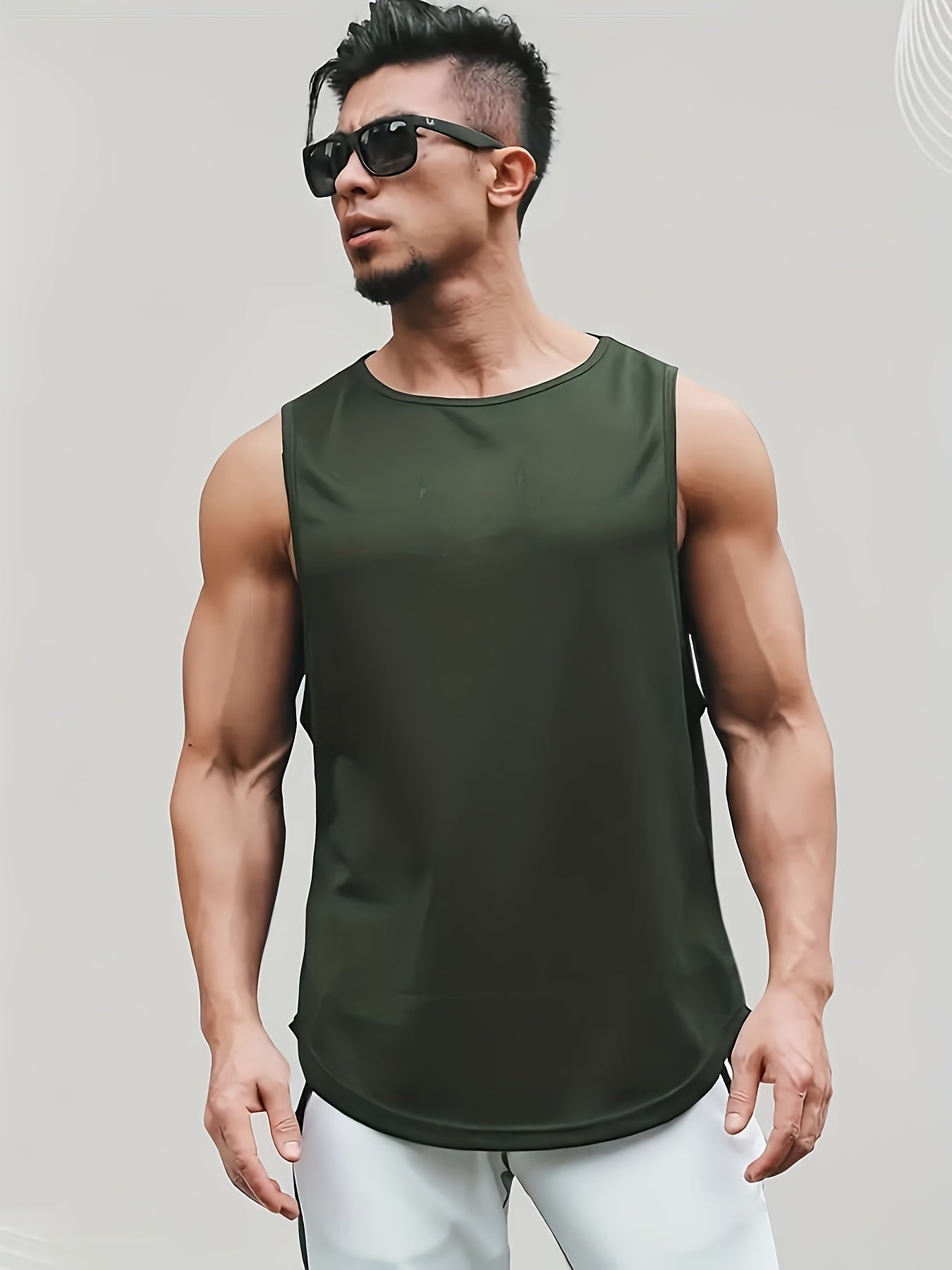 Men's Quick-Dry Moisture-Wicking Tank Top for Gym Sports and Workout
