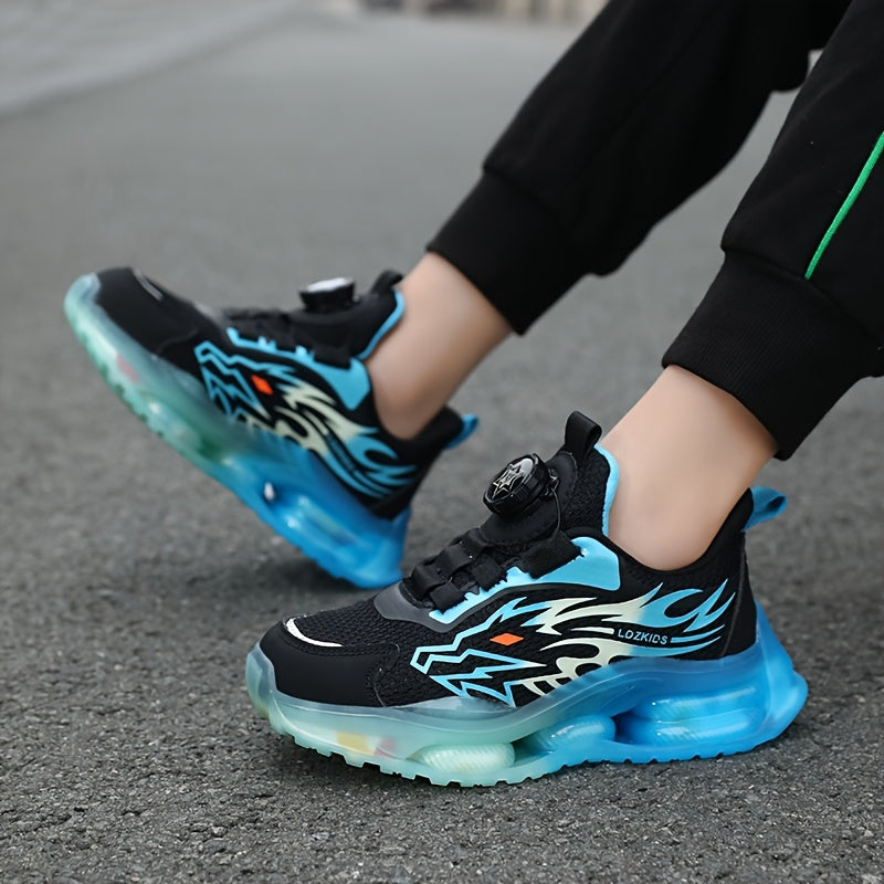 Kids' Boys Mesh Sneakers with Animal Pattern Stripes Low Top Breathable Outdoor Running