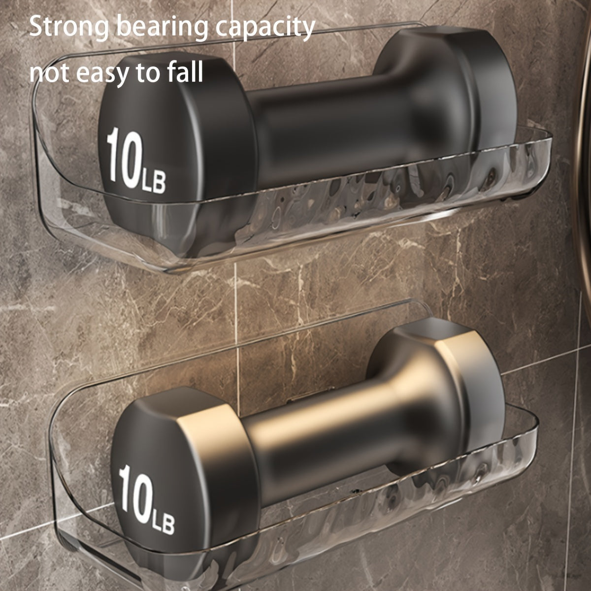 Wall Mount Clear Acrylic Bathroom Shelf No Drilling 24cm for Cosmetics Toiletries