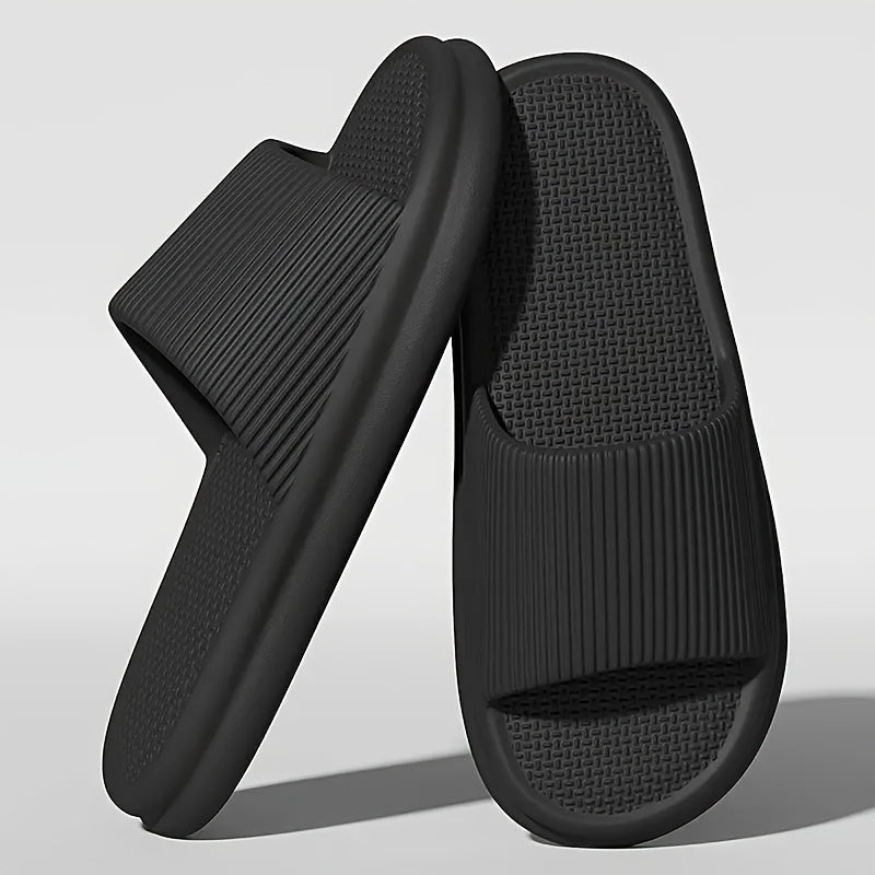 Indoor Casual Slippers for Home and Bathroom EVA Slip-On Round Toe Solid Color All-Season