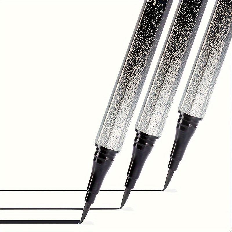 3Pcs Waterproof Smudge-Proof Black Eyeliner Pens for Precise Makeup