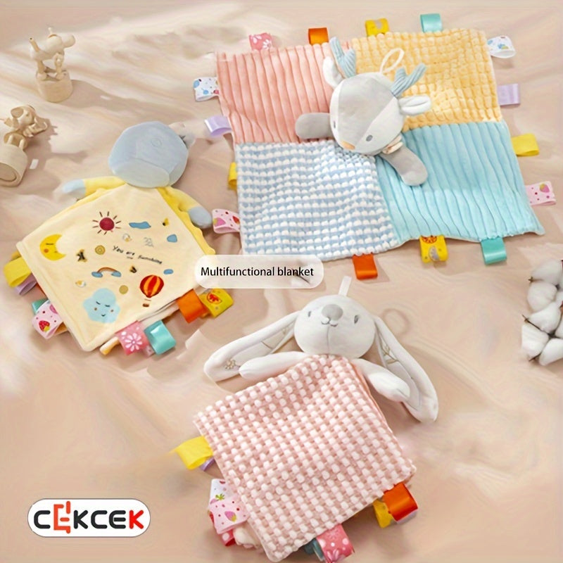 Мягкая игрушка-плюш и одеяло-комфортер с вышитой пледовой защитой для младенцев и малышей