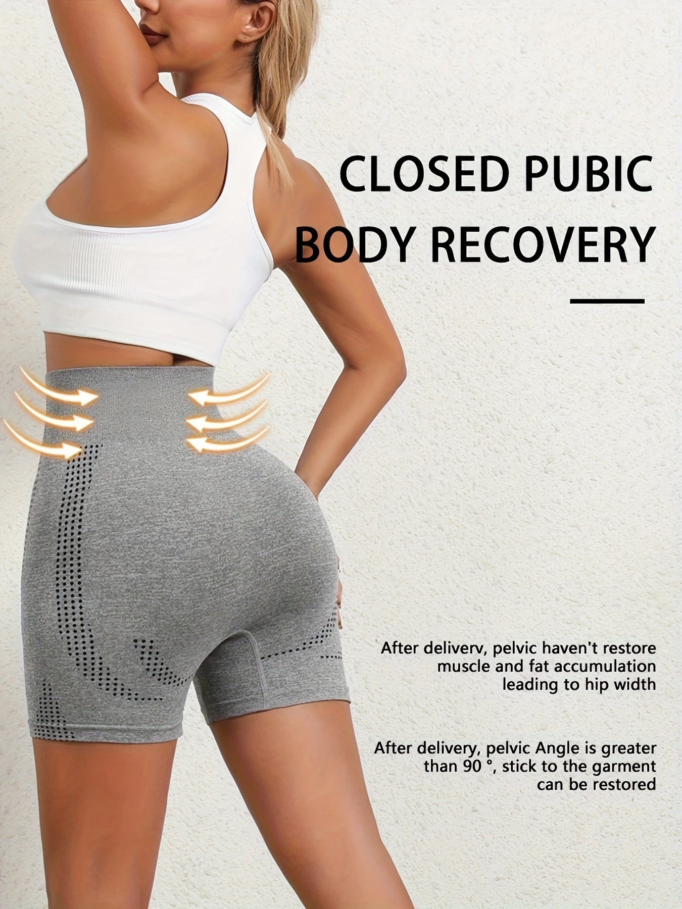 Women's High-Waisted Shaping Shorts Breathable Polyamide Elastane Polka Dots