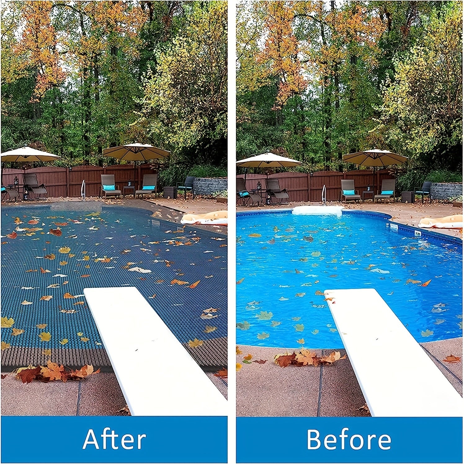 Leaf Net Pool Cover for Underground and Above Ground Pools All-Weather Protection Black 71-80 Shading