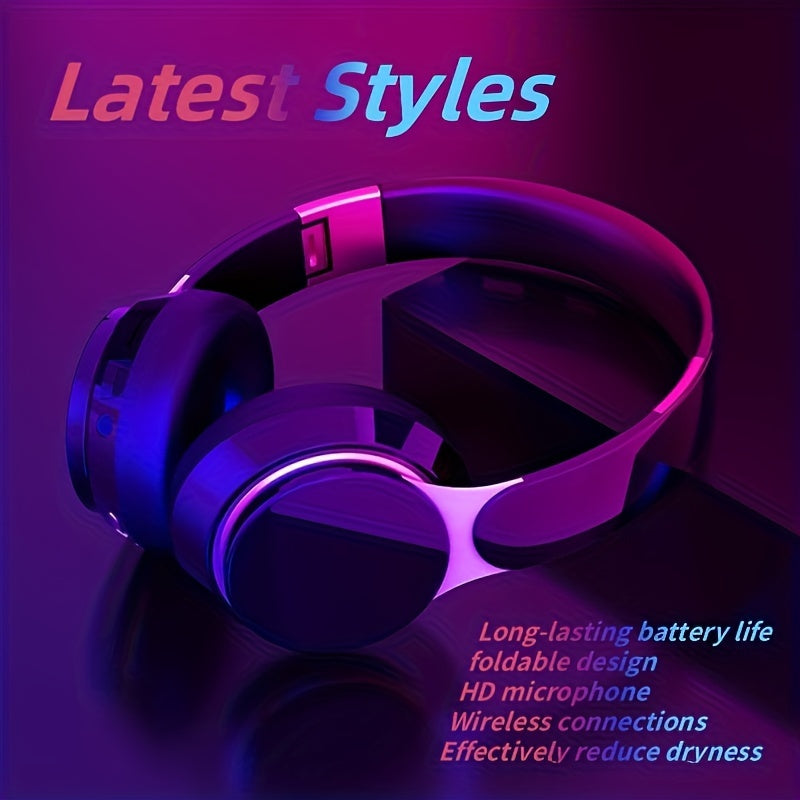 Wireless Over-Ear Bluetooth 5.0 Noise-Cancelling Headphones with Microphone Foldable