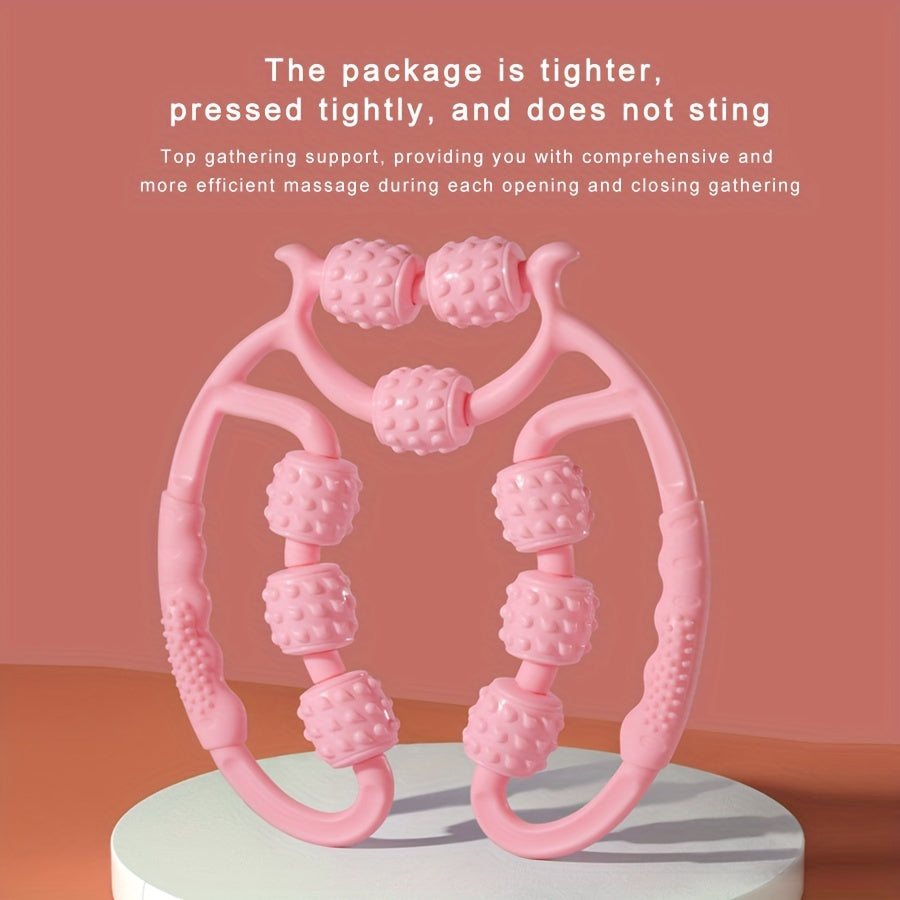 9-Wheel Deep Tissue Massage Stick for Thighs and Calves Plastic Relaxation Tool