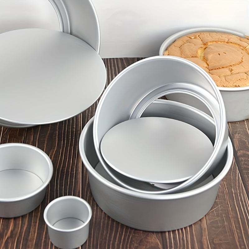 Set of 4 Non-Stick Aluminum Cake Molds 10.16cm to 25.4cm for Baking and Wedding Cakes