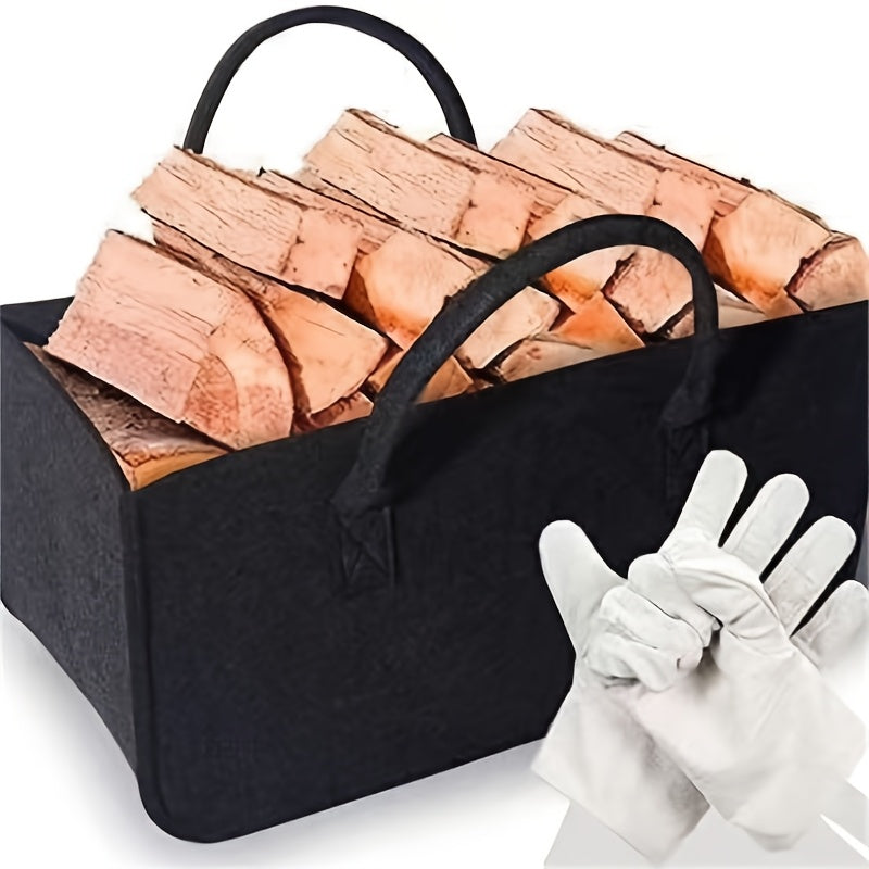 Katta og'ir yuk ko'taruvchi yoqilg'i tashish sumkasi to'plami - Mustahkam poliester qoplamadan va qulay log'larni tashish va saqlash uchun kuchli tutqichlardan tayyorlangan, Rangi: Qora