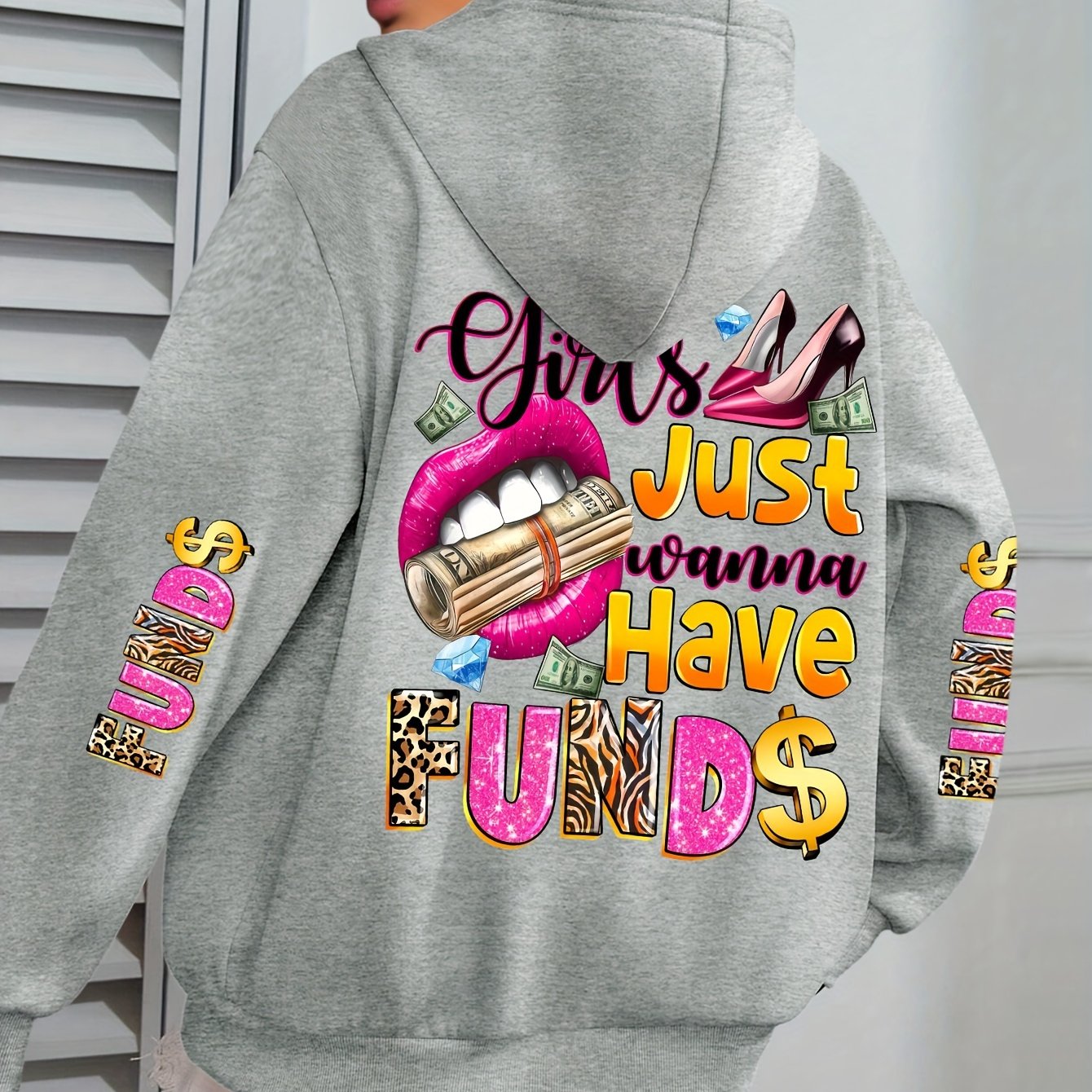 Plus Size Hoodie Men Women Polyester Knit Pullover Letter Print Autumn Winter