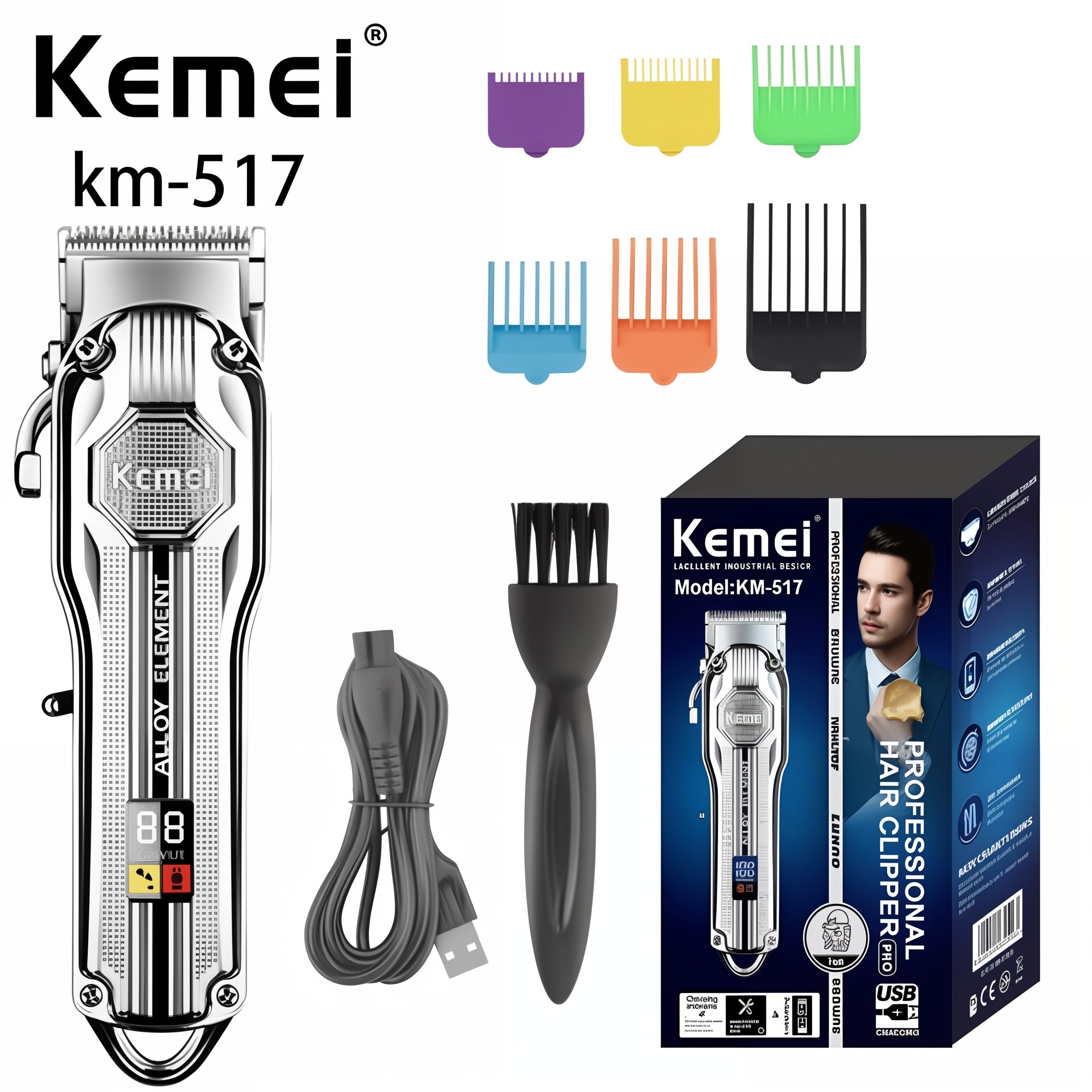 Electric Hair Clipper with LCD Display All-Metal Design