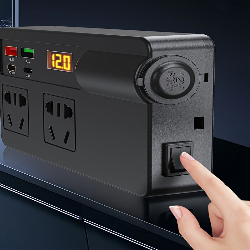 Car Inverter 12V/24V to 220V with USB PD Fast Charging for Car Electronics