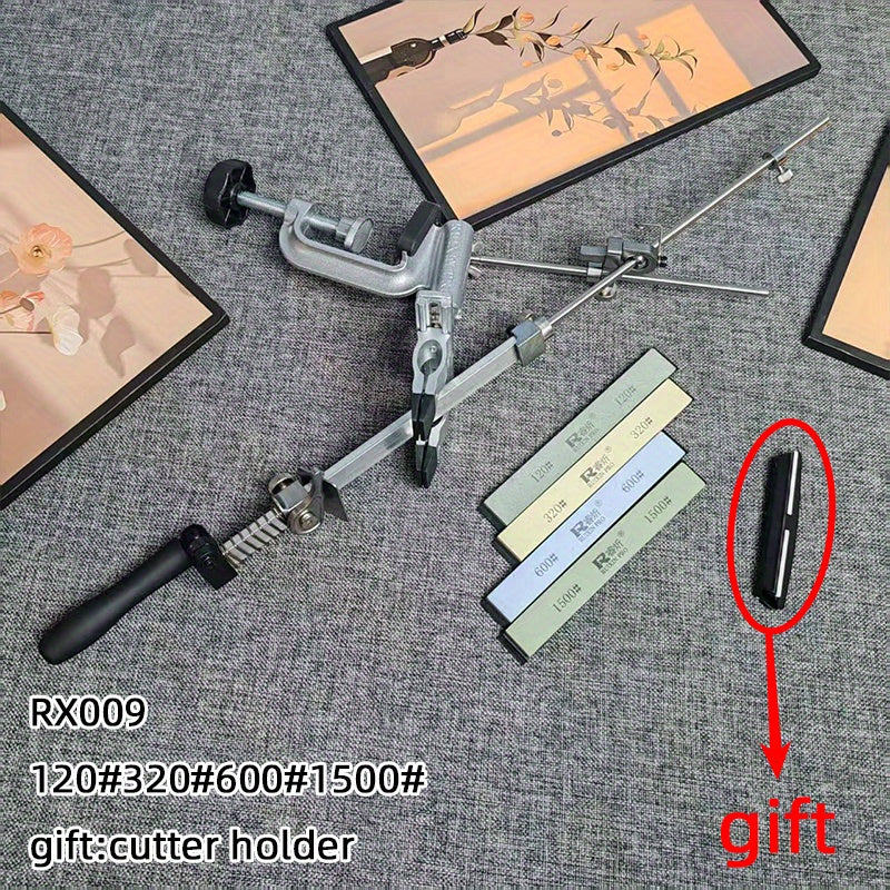 Boshqariladigan burchak va statik silliqlash moslamasi bilan oshxona asboblarini silliqlash tizimi.