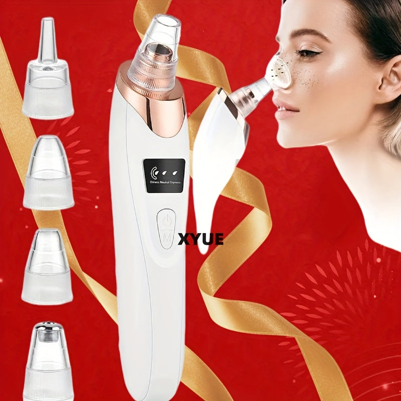 Вакуумный очиститель пор лица с 3 уровнями всасывания и 5 насадками, перезаряжаемый через USB