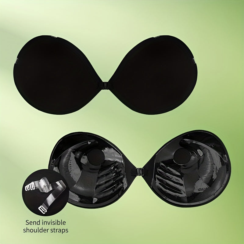 Adhesive Bra Pads for Small Busts Seamless Wireless Push-Up Clear Silicone Non-Woven Fabric