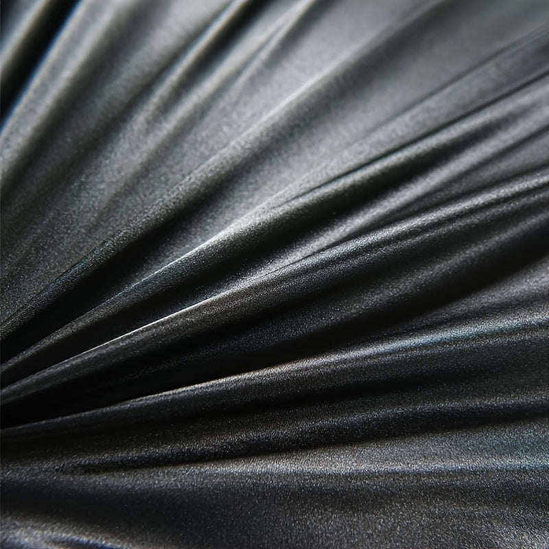 3-ta bo'lakli satindan yotqizish to'plami, bir xil rangdagi yotqizish qopqog'i va yostiqchalar bilan