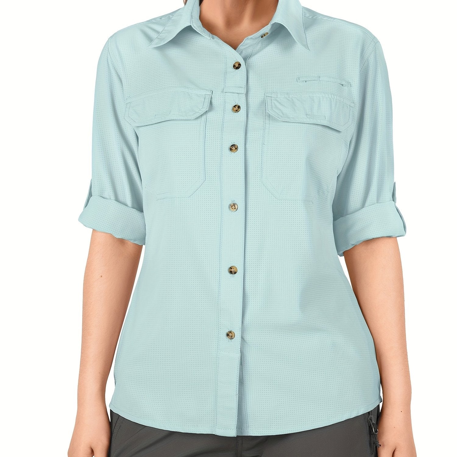 Women's Quick Dry Long Sleeve Shirt for Hiking Travel Plus Size