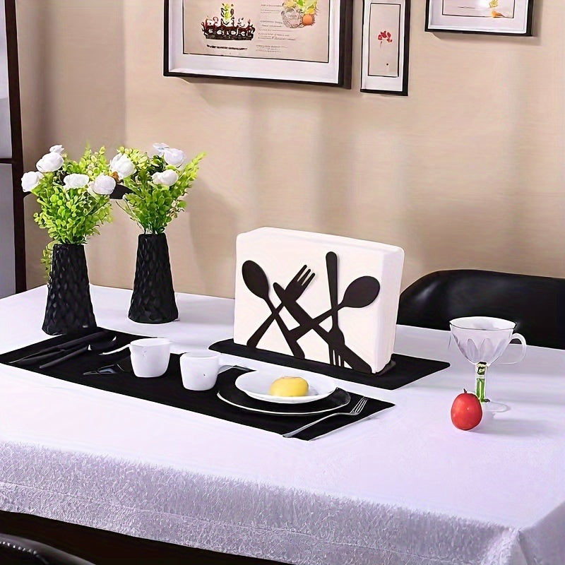 Black Cast Iron Napkin Dispenser for Home and Restaurant Table Decor