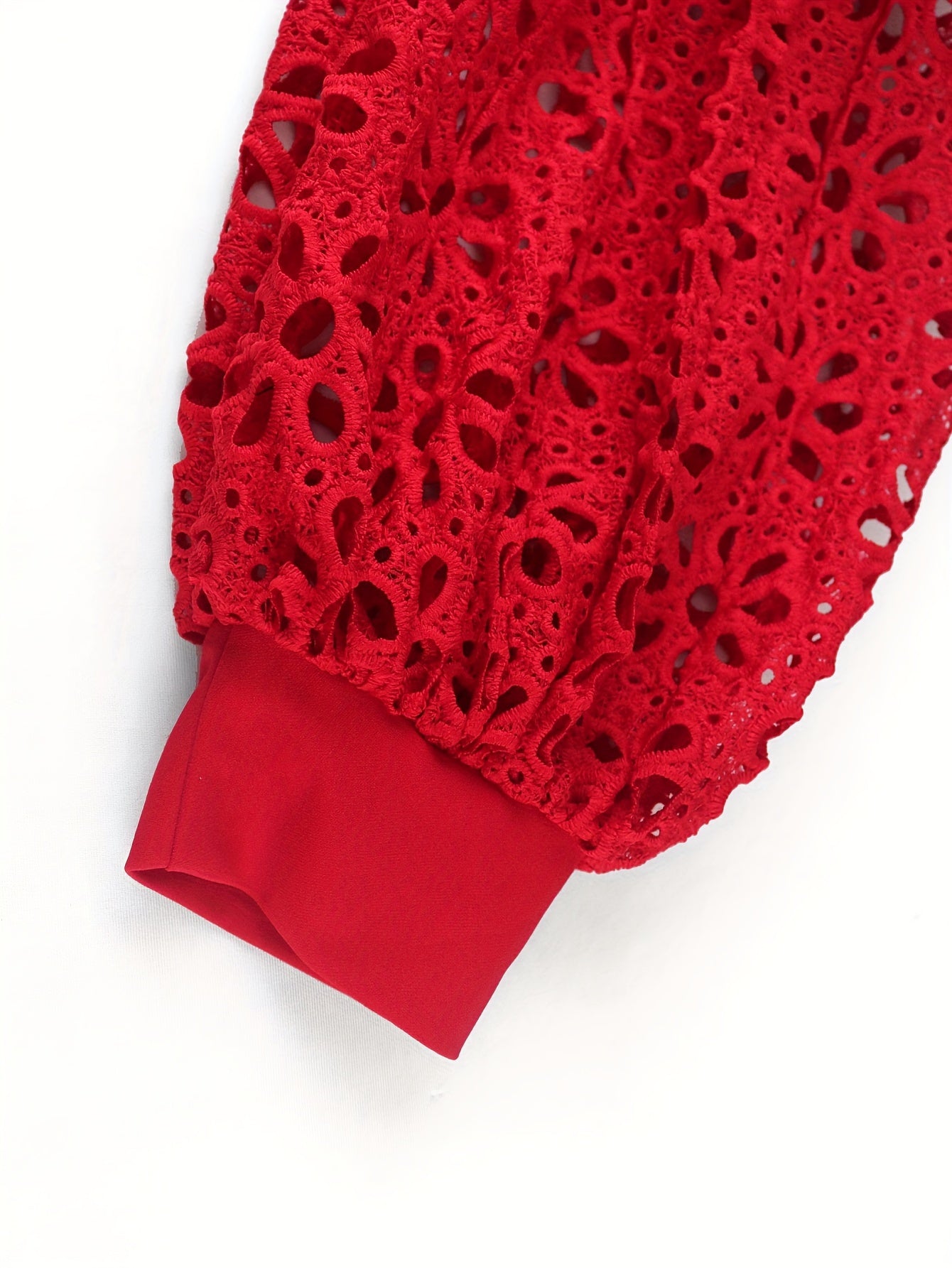 Vestido de noche para mujer talla grande con encaje en las mangas y abertura alta para fiesta