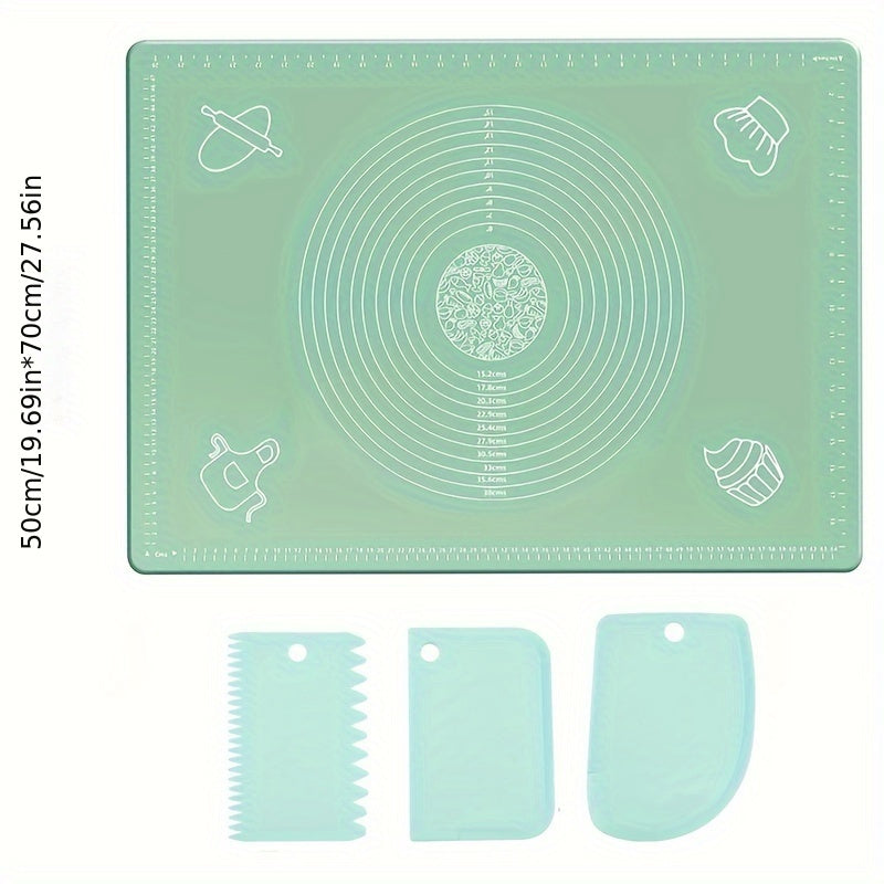 Silicone Pastry Mat Set Non-Stick Baking Mat Counter Mat Dough Board