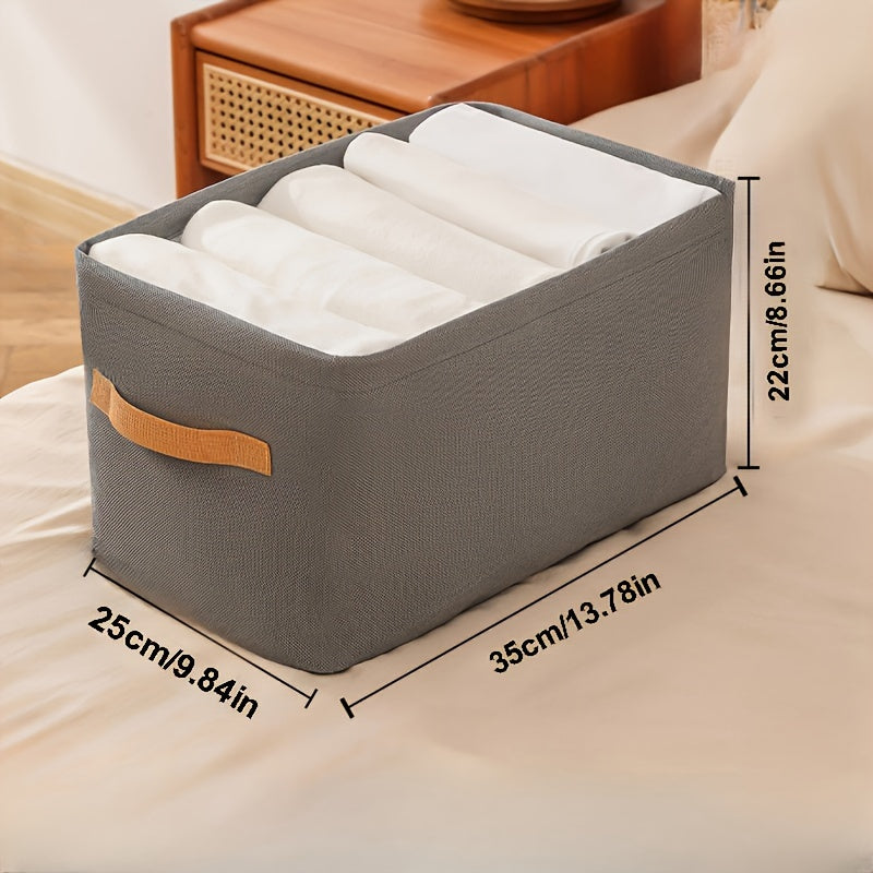 Durable Canvas Storage Basket with Steel Frame for Clothing and Home Use