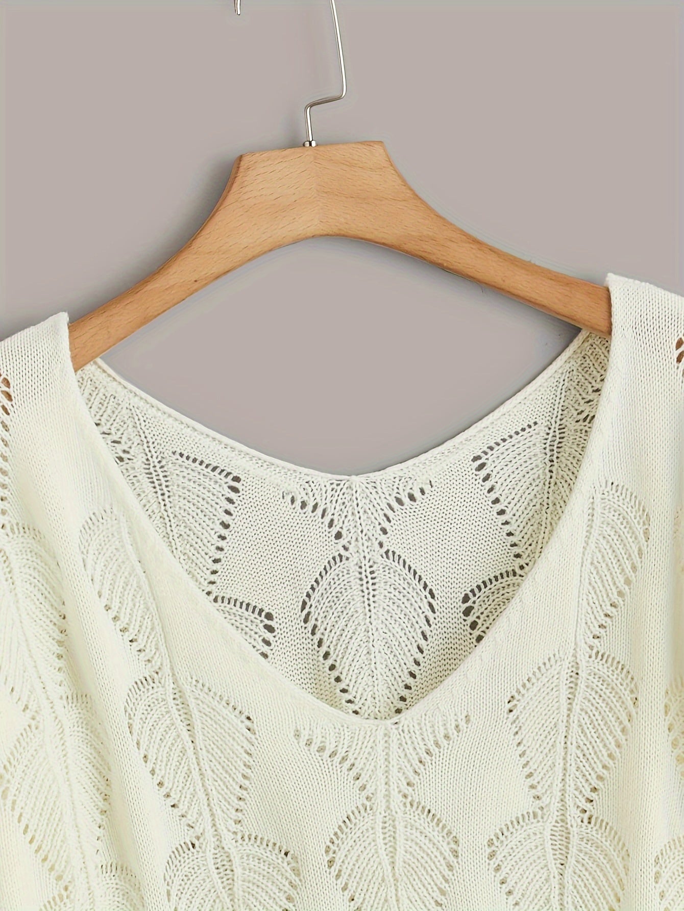 Plus Size Women Knitted Sweater Long Sleeve Hollow Out Casual Clothing