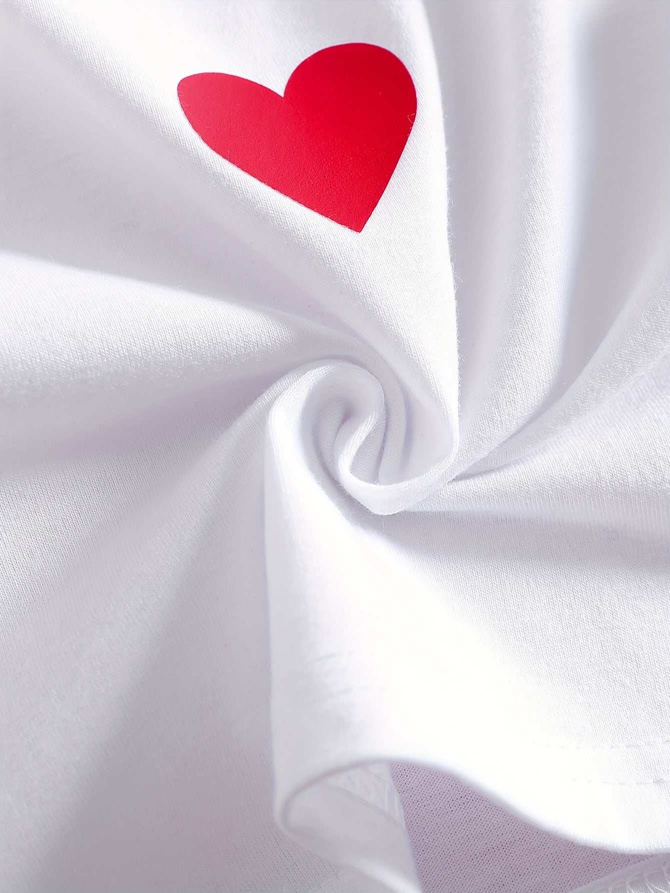 Girls' Cotton Blend Tank Tops with Heart Pattern for Ages 12 and Under