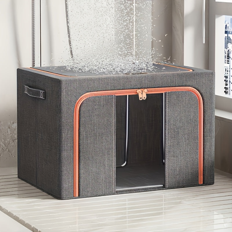 Большая складная корзина для хранения одежды с прозрачным окном и ручками