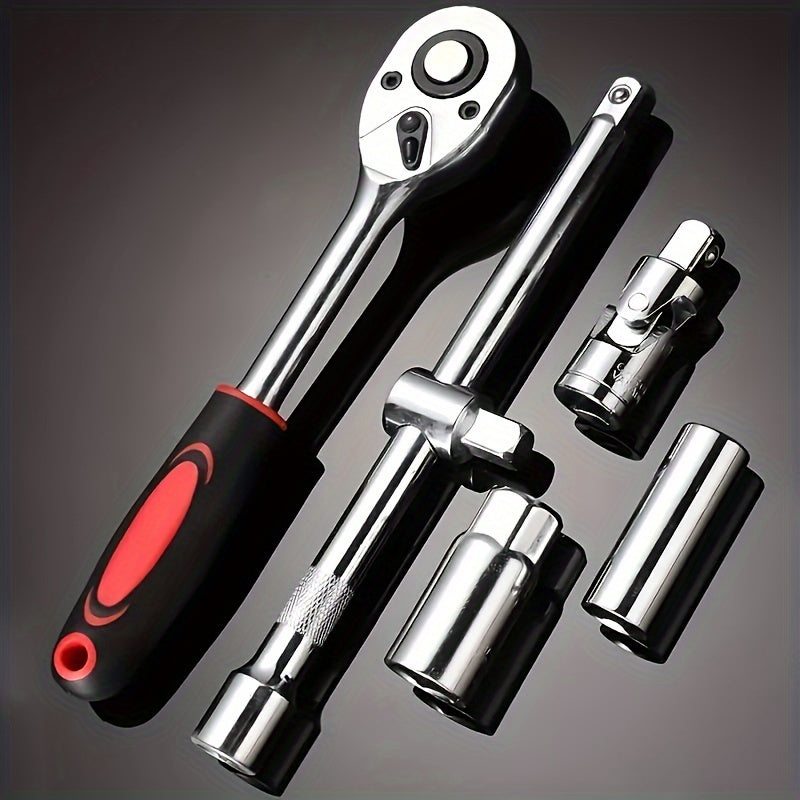 53 dona Avtomobil asboblari to'plami, zanglamaydigan po'latdan yasalgan kalit va tornavida to'plami