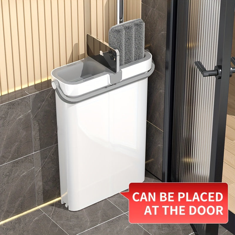 Uy tozalash mopu to'plami, chelak bilan, qo'l bilan yuvishsiz tekis mop, chang olib tashlovchi mop, ho'l va quruq mop, plitka va marmar pollarga mos, tozalash materiallari va asboblari bilan birga.