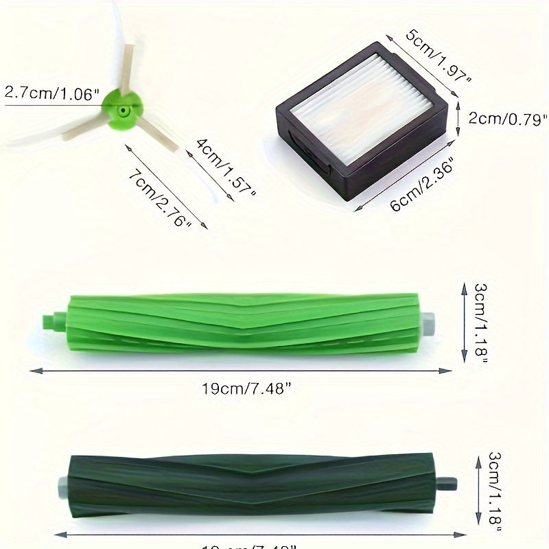 I va J Plus seriyasidagi Irobot Roomba vakuum robotlari uchun almashtirish qismlari to'plami, 10 dona: 1 to'plam rolik cho'tkalari, 3 HEPA filtri, 3 tomondan cho'tkalar bilan birga vintlar va 3 chiqindi almashtirish sumkasi. Muammosiz qadoqlashda keladi.