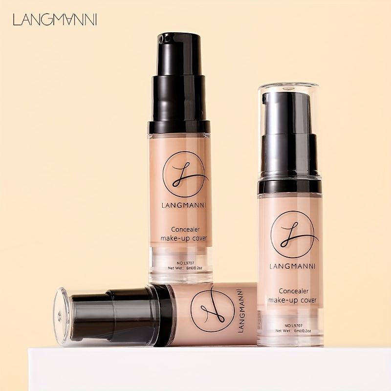 Long-Lasting Concealer with Smooth Finish and 4-Color Powder Base for All Skin Types